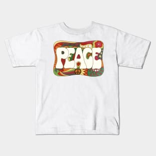 Vintage Psychedelic Peace and Love Kids T-Shirt